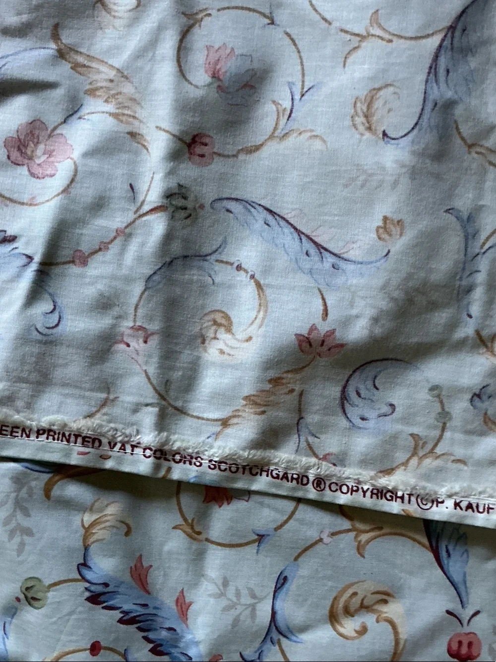 Floral Scroll Print Fabric